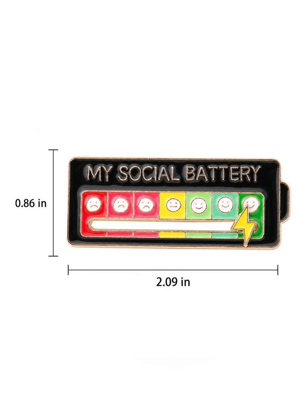 My Social Battery Enamel Pin – Funny Introvert Mood Battery Lapel Pin